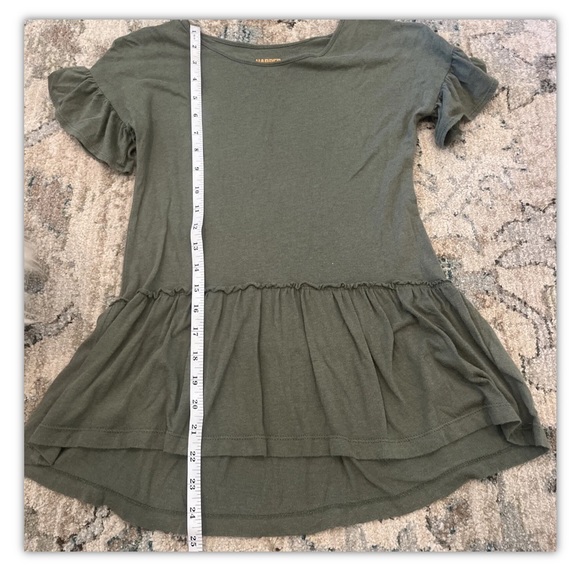 Harper Canyon Girls Size M Green Short Ruffle Sleeve Top - Picture 3 of 5